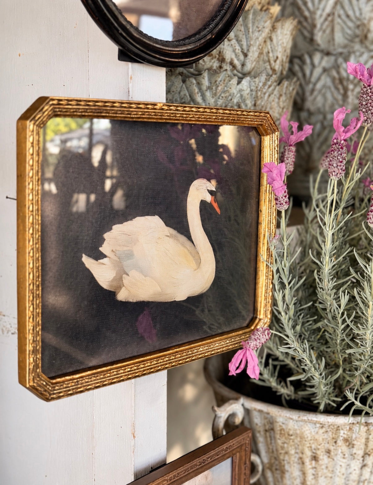 Gold Frame with Swan Art