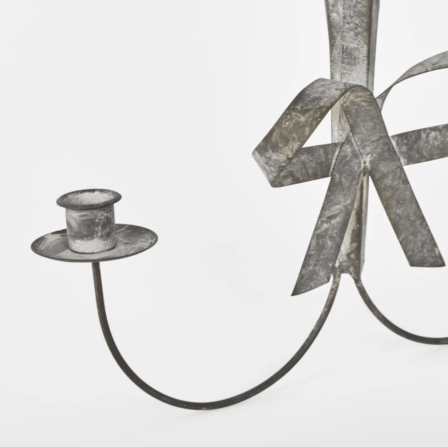 Wheat & Ribbon Zinc Candle Sconce