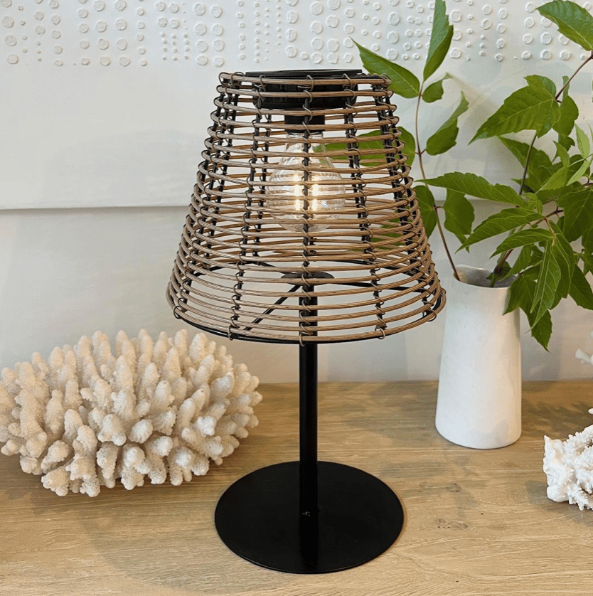 Woven Solar Table Light - Natural