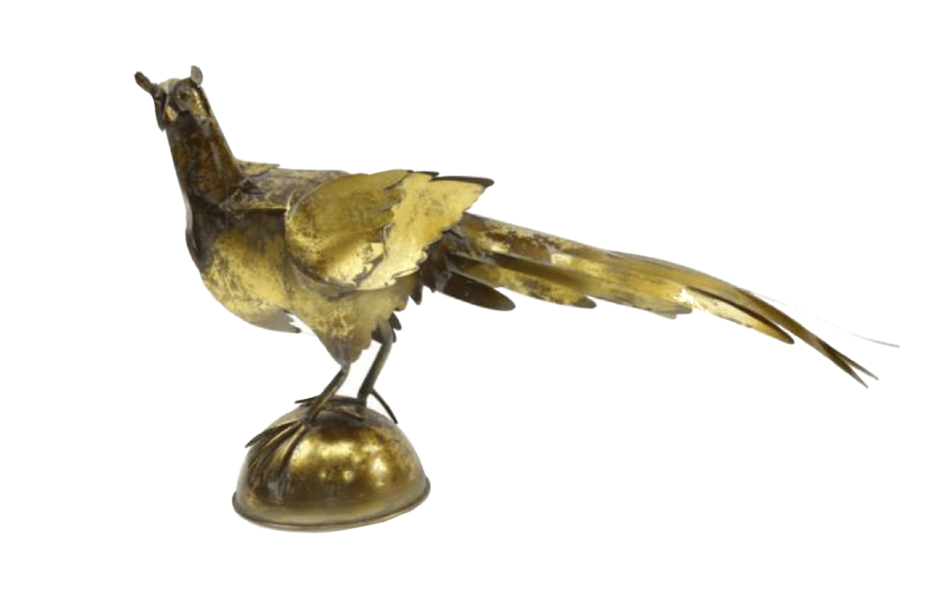 Metal Pheasant Sculpture