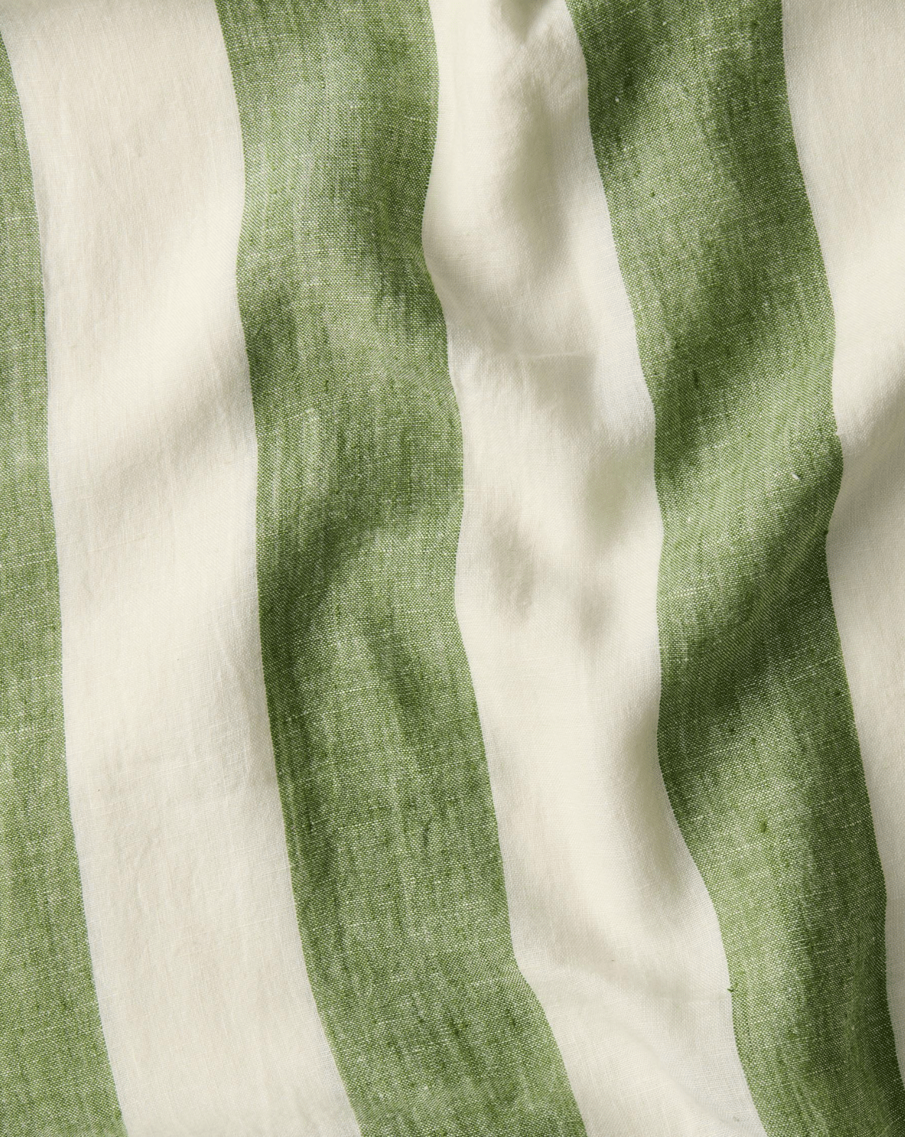 Moss Stripe Linen Tablecloth