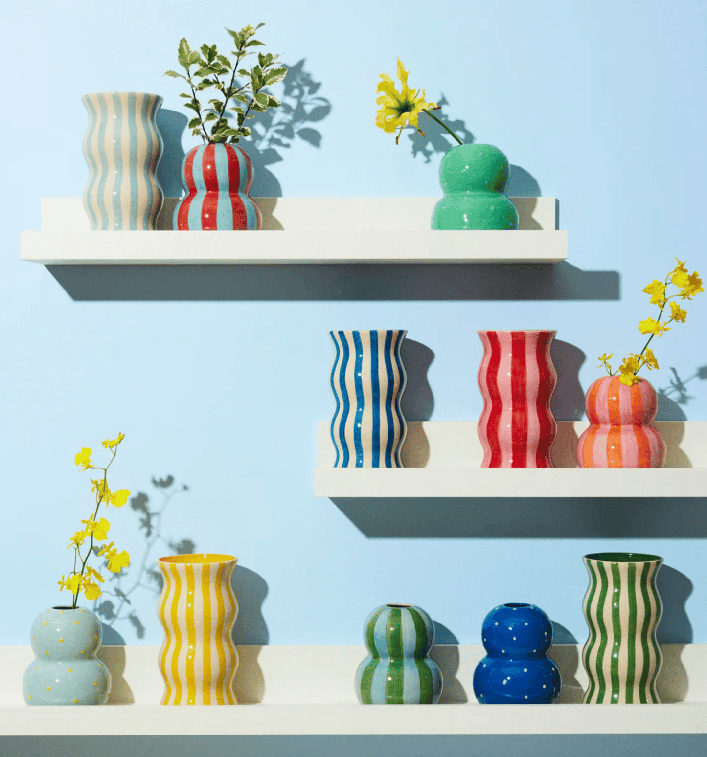 Festive Vase - Green Blue Dotty