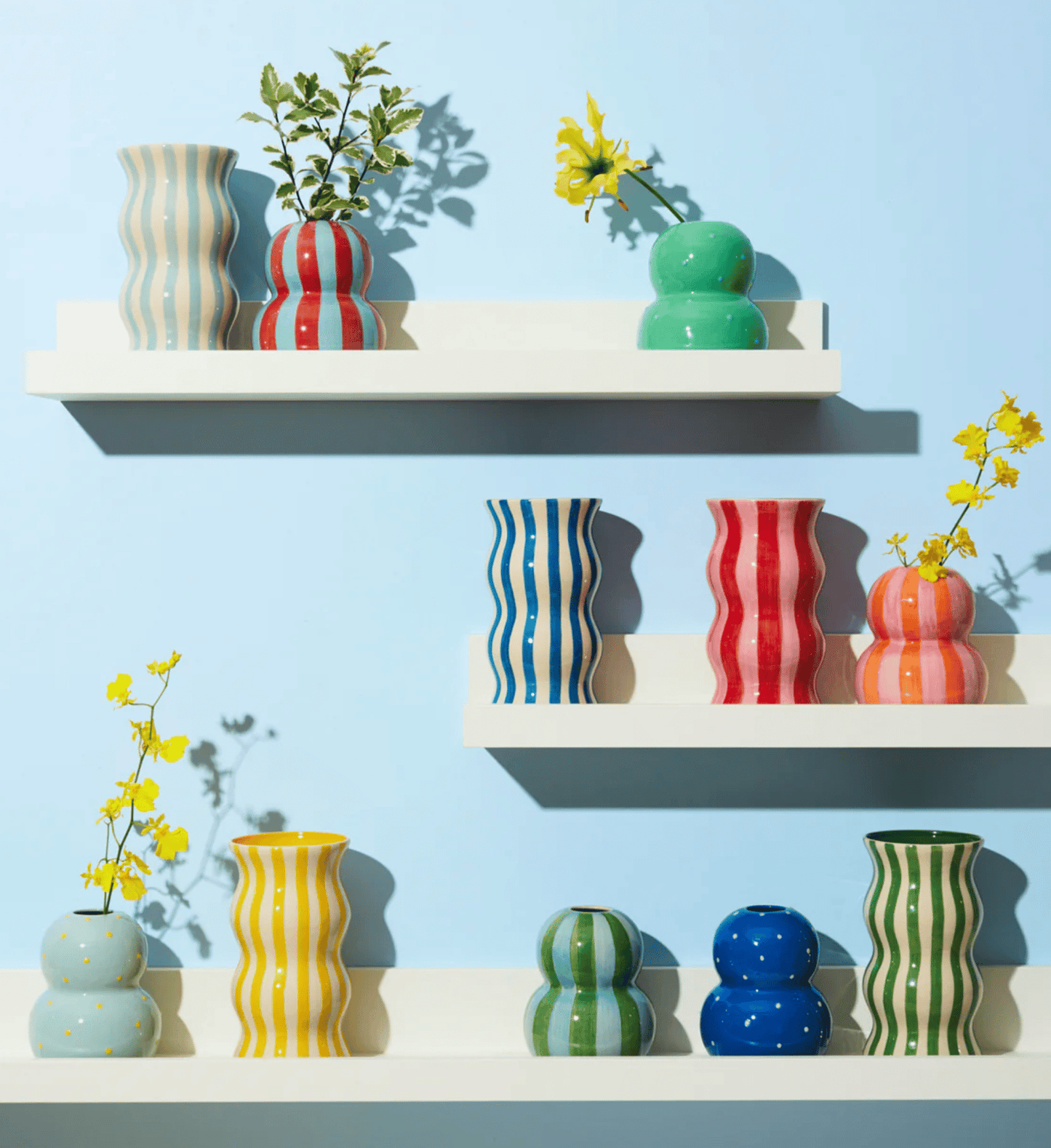 Festive Vase - Navy Dotty