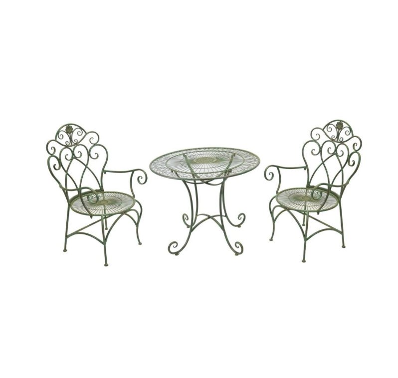 Orangerie Folding Iron Chairs - Green (Set of Two)