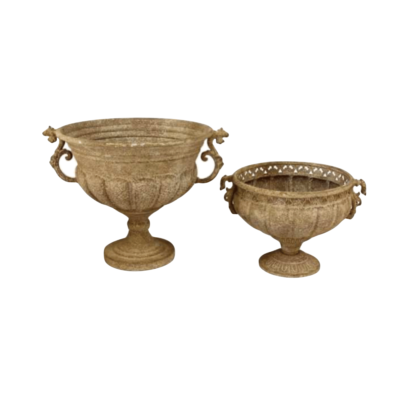 Aged Patina Metal Urn