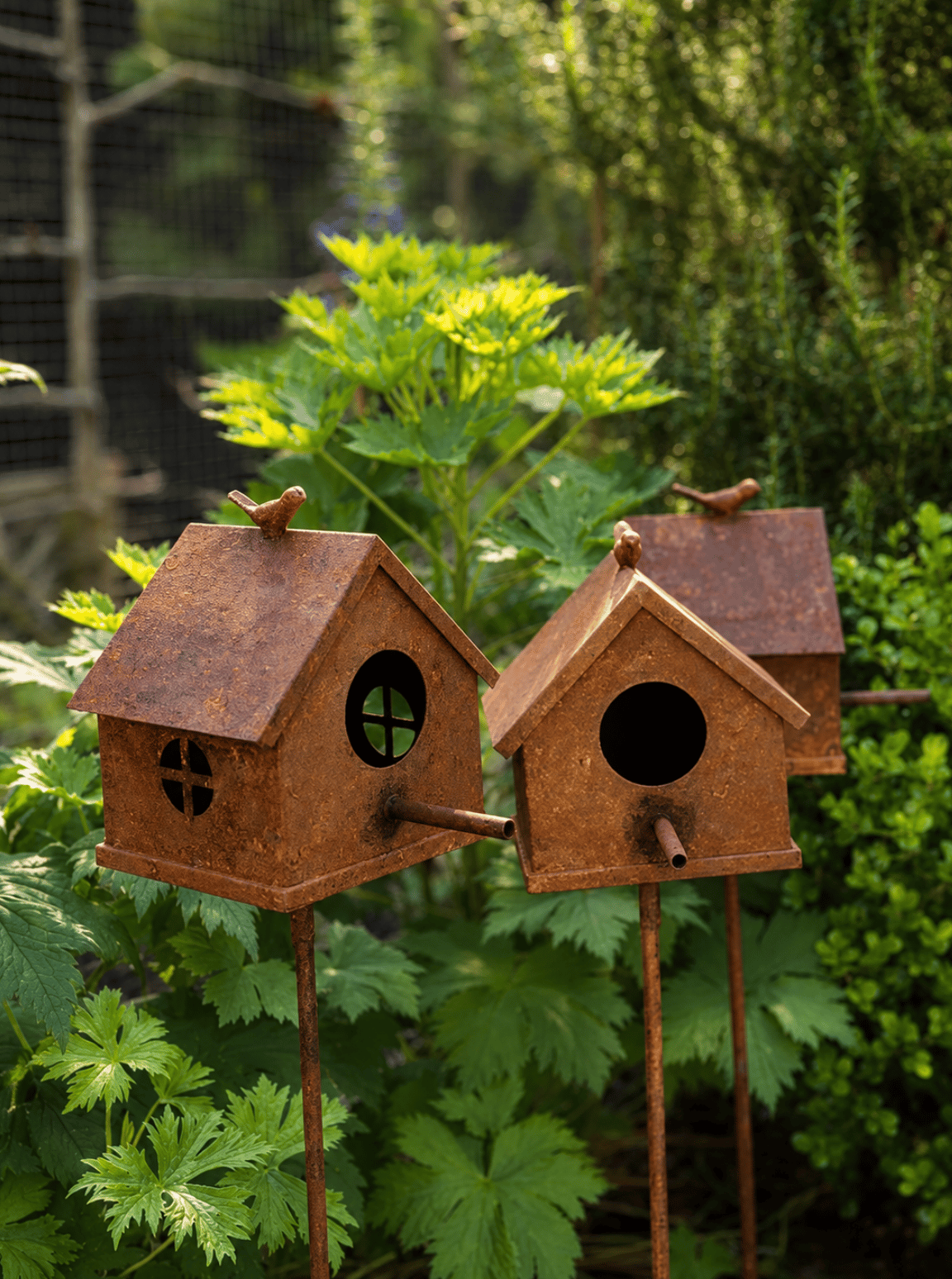 Rustic Birdhouse Stake
