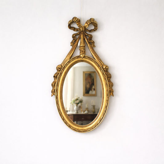Ribbon Bow Oval Mirror