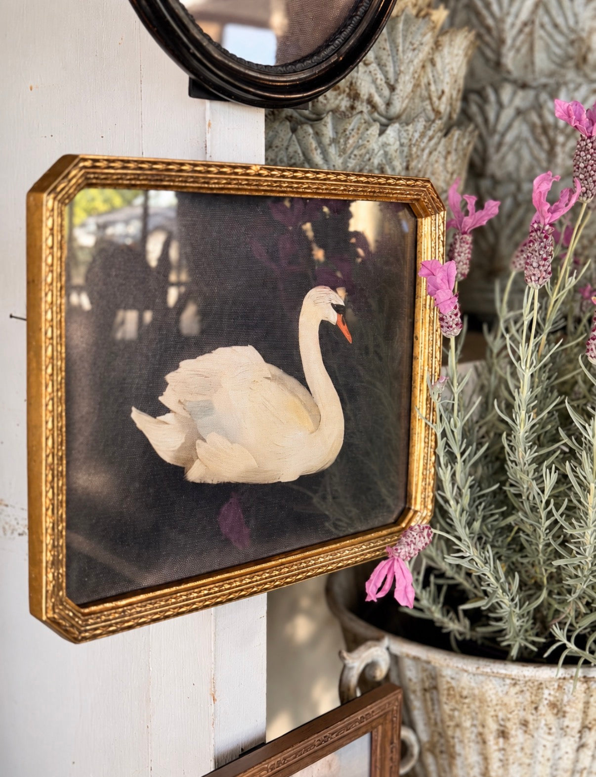 Gold Frame with Swan Art