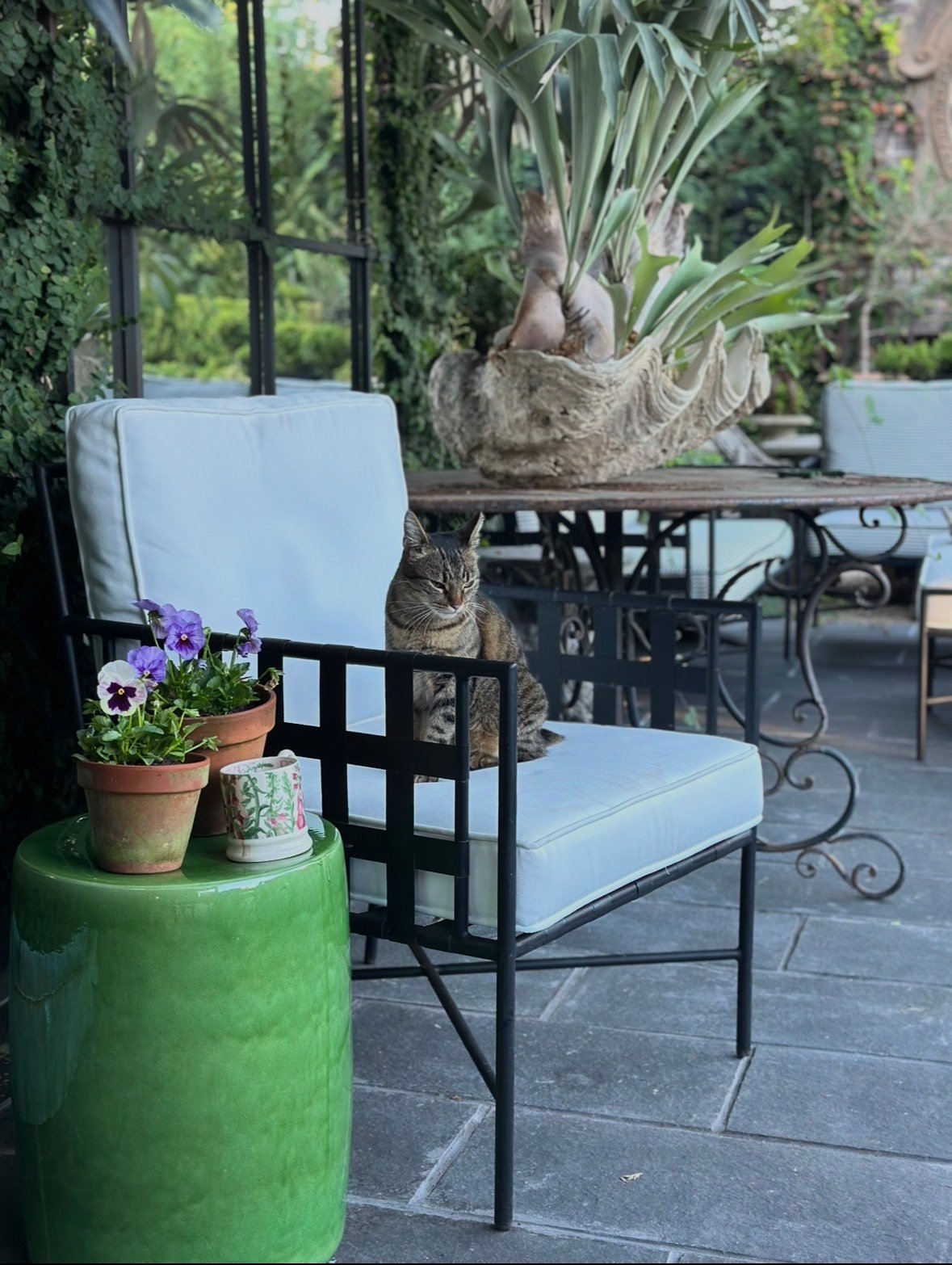 Green Glazed Stool