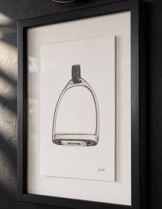Horse stirrup study framed artwork - HAROLDS