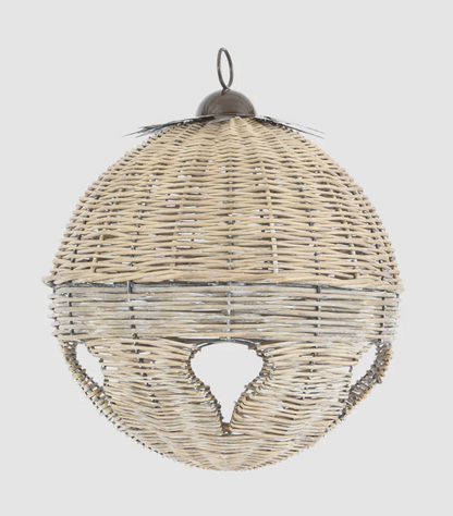 Large round willow bell decoration with open cut-outs