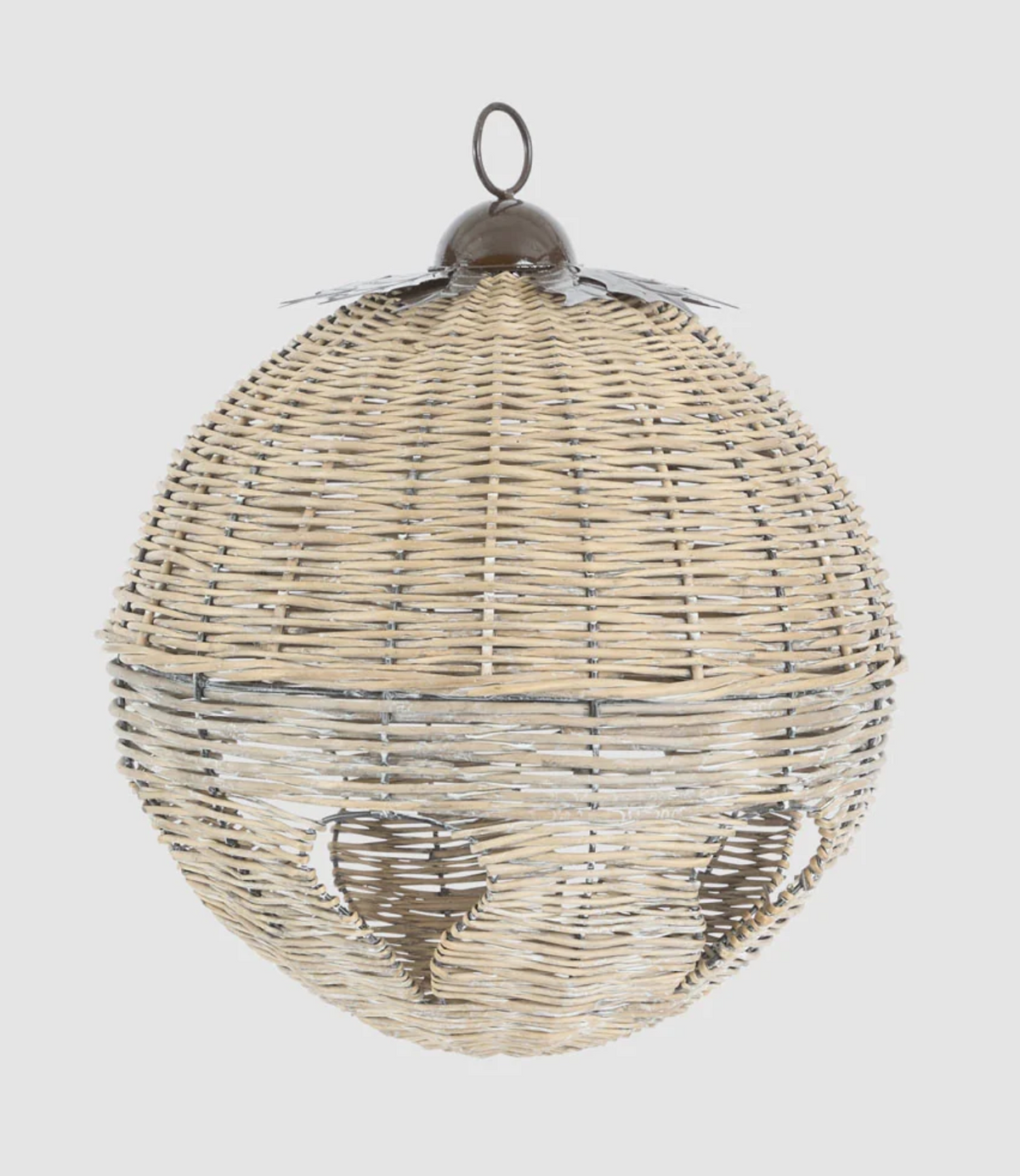 Large willow bell decoration viewed at an angle