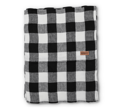 Black & White Buffalo Check Linen Sheeting