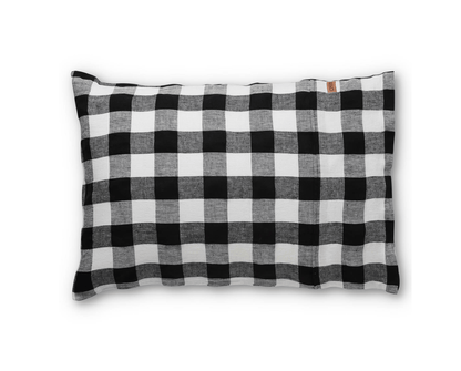 Black & White Buffalo Check Linen Sheeting