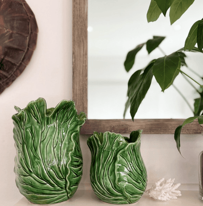 Sculptural Cabbage Ceramic Vases