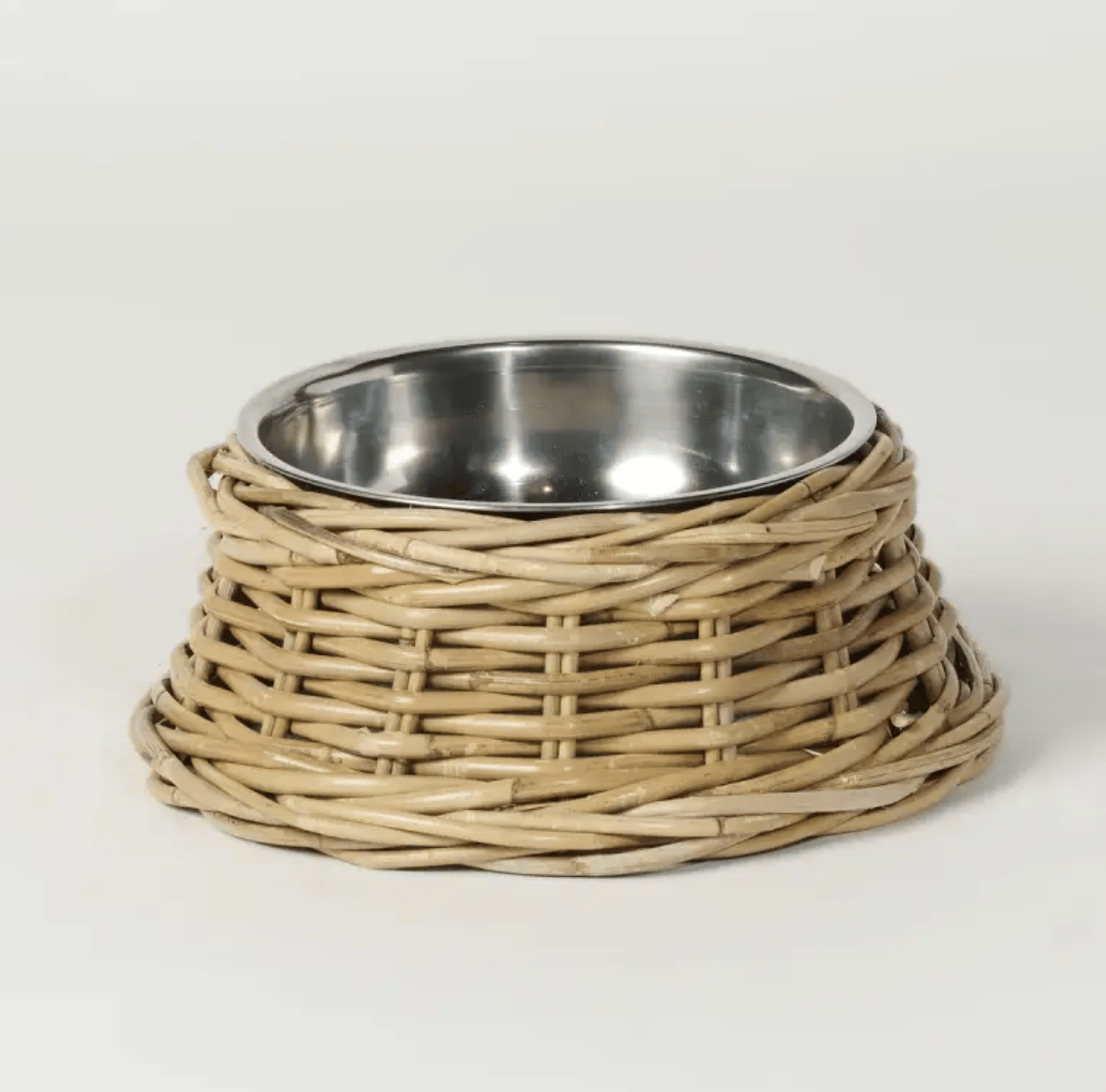 Elevated Rattan Pet Bowl