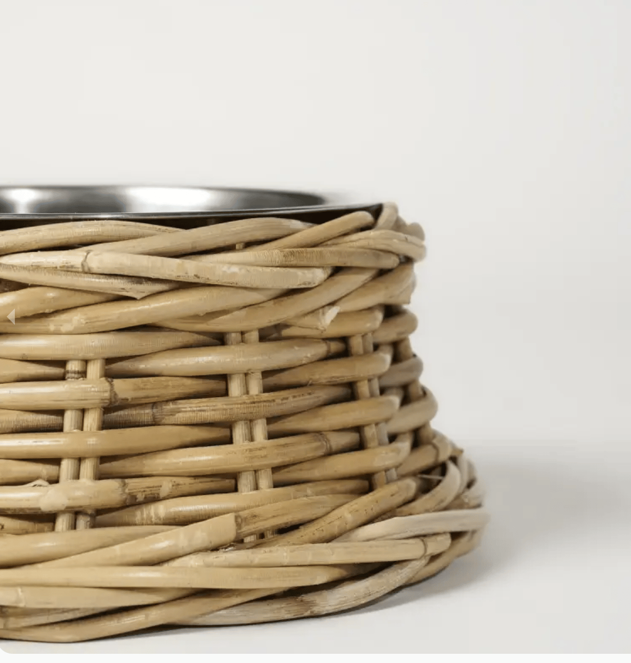 Elevated Rattan Pet Bowl