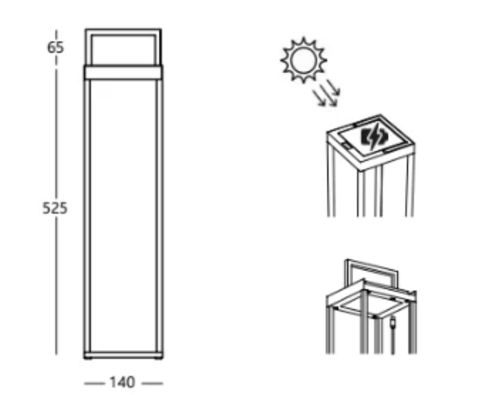 Solar Rechargeable Lantern with Wall Mount