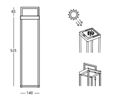 Solar Rechargeable Lantern with Wall Mount