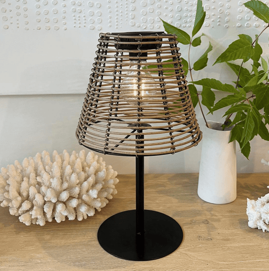 Woven Solar Table Light - Natural