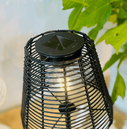 Woven Solar Table Light - Black