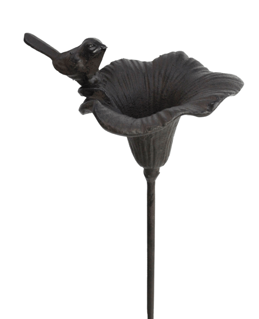 Bird on Flower Watering Stake