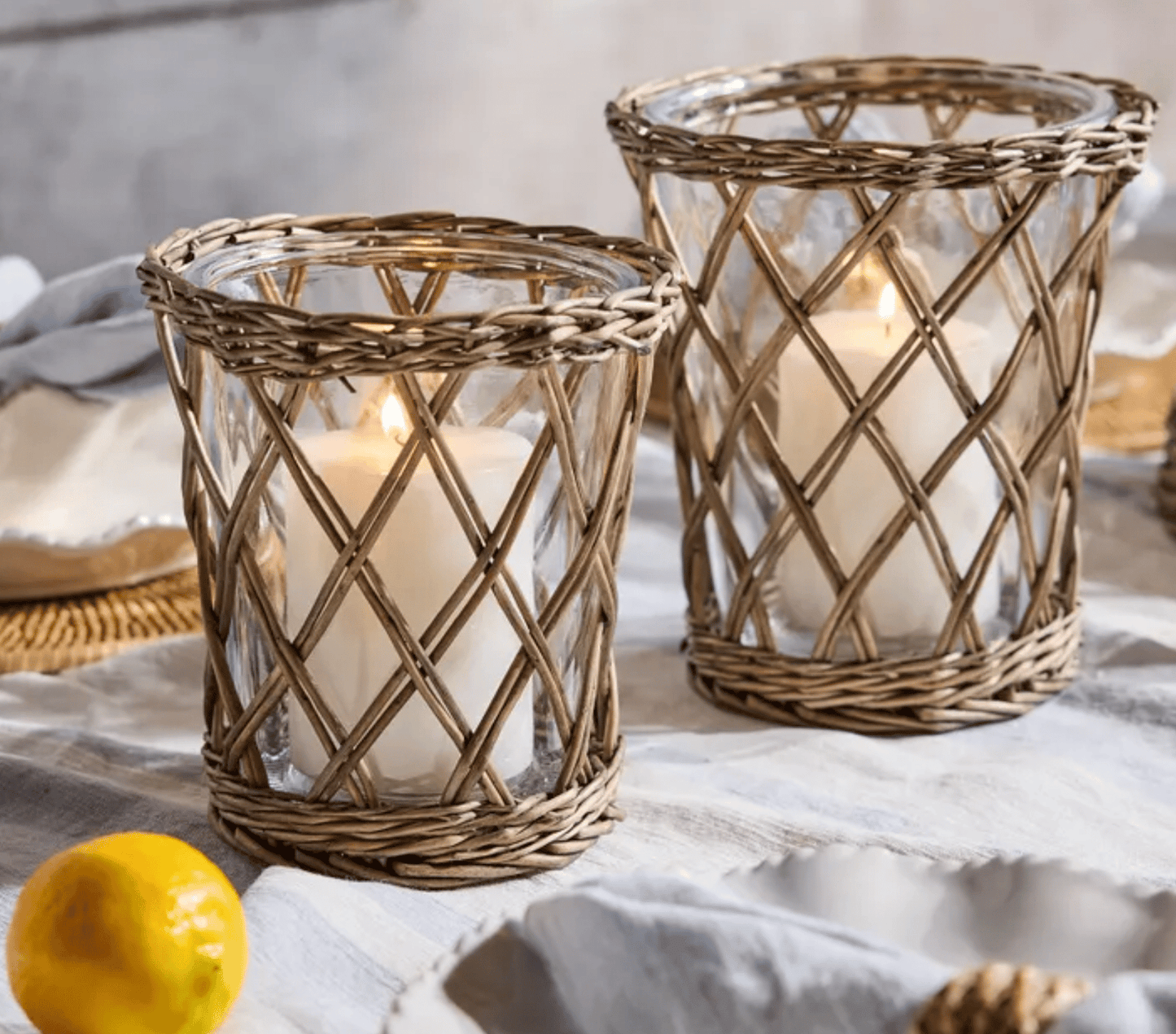 Rattan Hurricane Lantern
