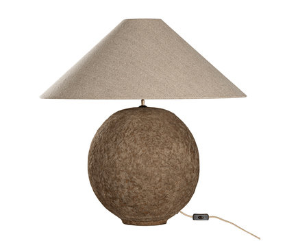 Papier Mâché Table Lamp - Dark