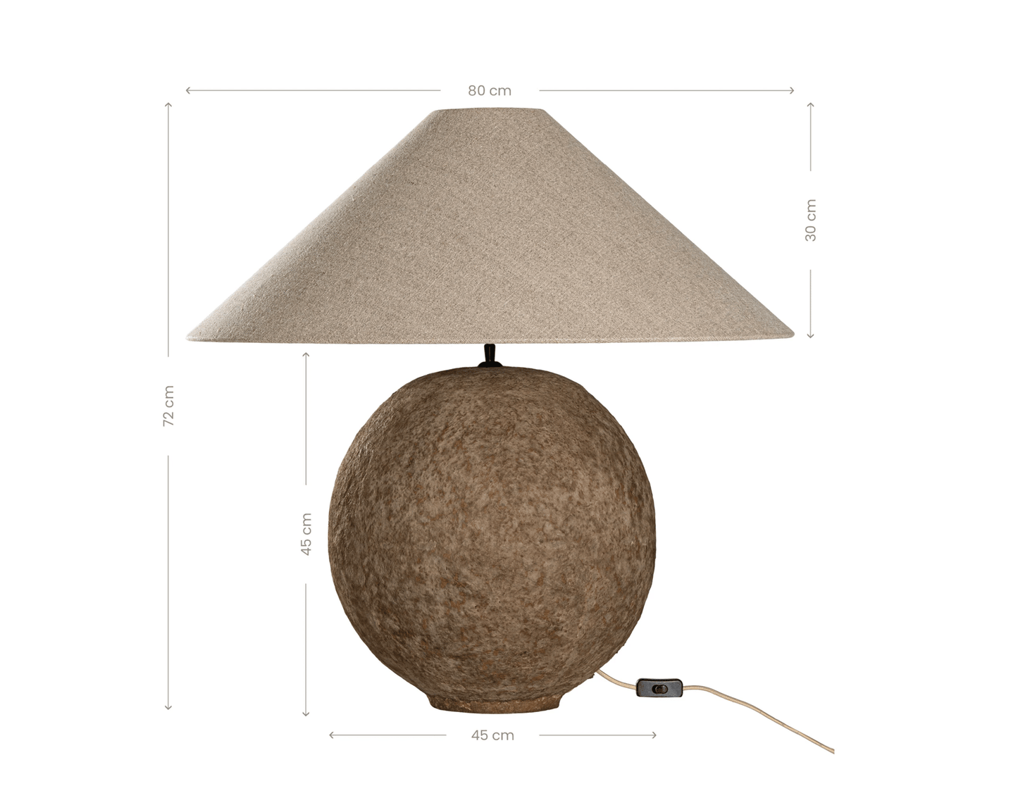 Papier Mâché Table Lamp - Dark