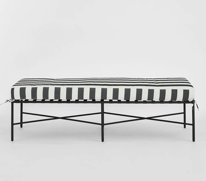 Harolds Signature Outdoor Bench - Black & White Stripe