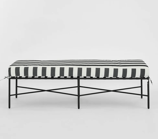 Harolds Signature Outdoor Bench - Black & White Stripe