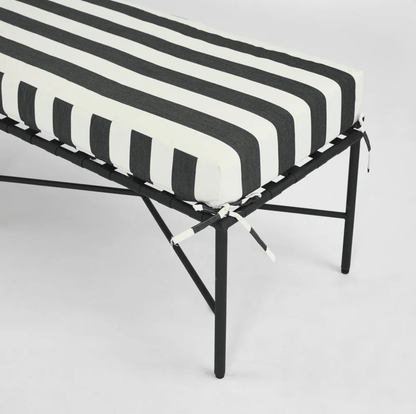 Harolds Signature Outdoor Bench - Black & White Stripe