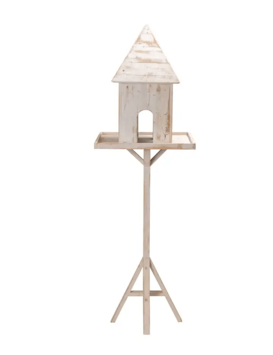 Timber Birdhouse Stand - White