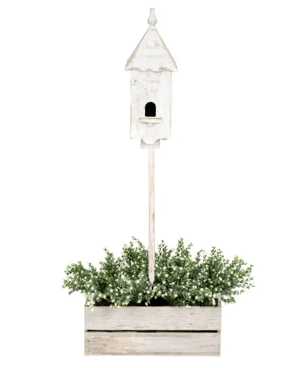 Birdhouse Stake - White
