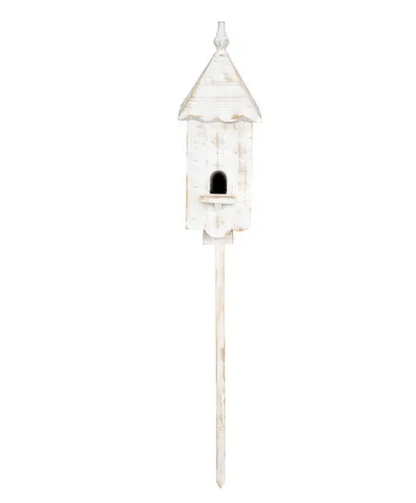 Birdhouse Stake - White