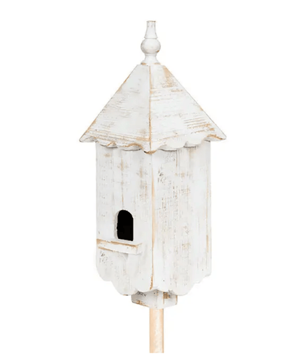 Birdhouse Stake - White