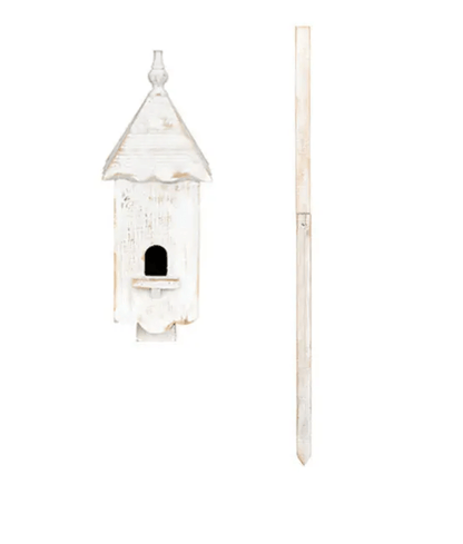 Birdhouse Stake - White