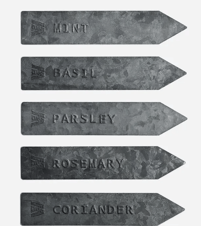 Zinc Herb Garden Stakes - Set of Five
