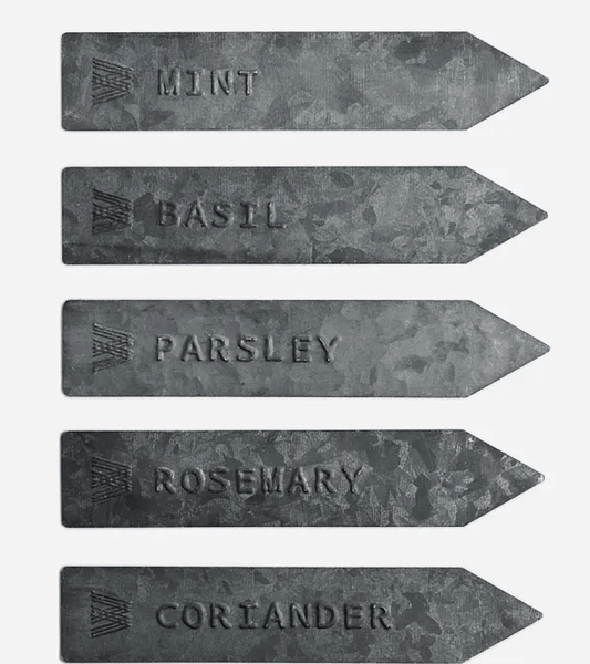 Zinc Herb Garden Stakes - Set of Five
