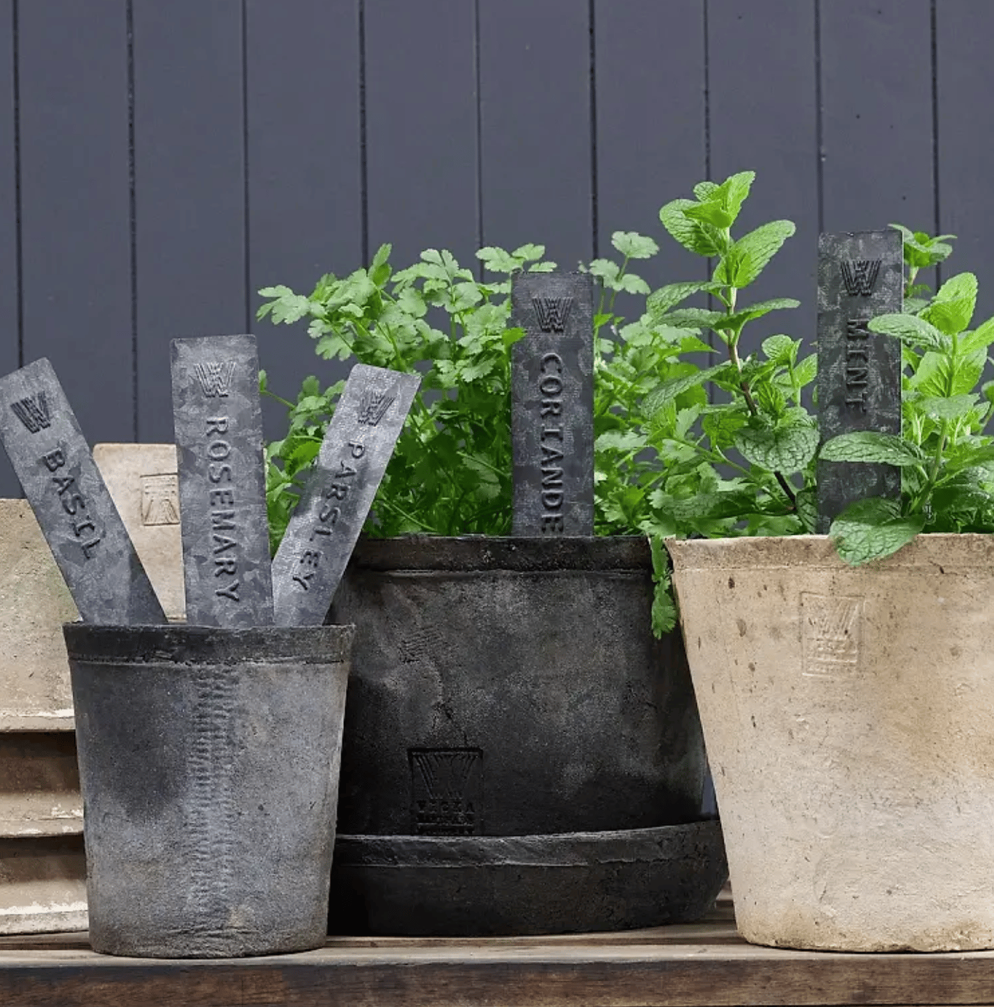 Zinc Herb Garden Stakes - Set of Five