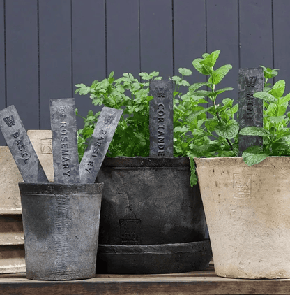 Zinc Herb Garden Stakes - Set of Five