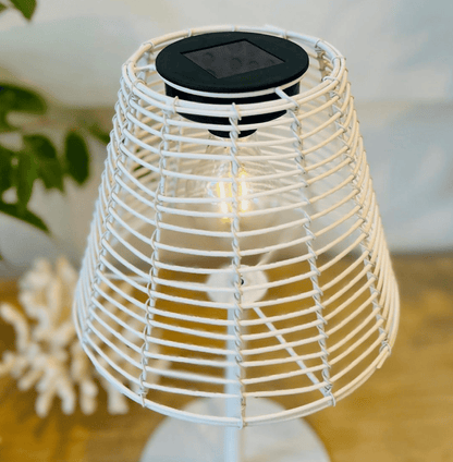 Woven Solar Table Light - White
