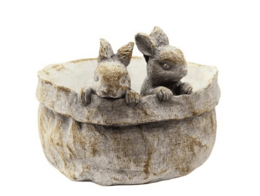 Two Rabbits Basket Planter