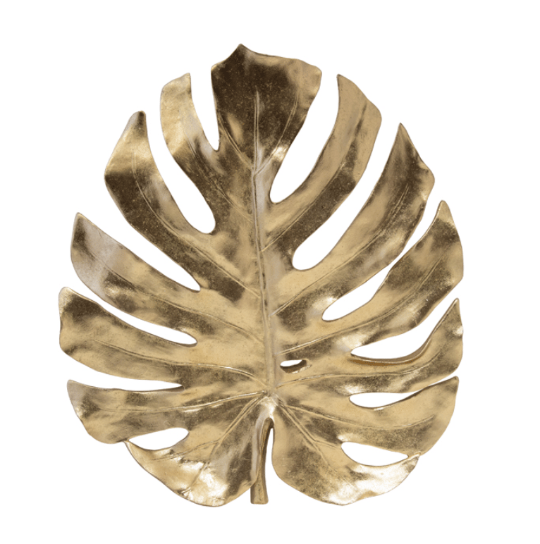 Tropical Leaf Wall Sculpture - Gold