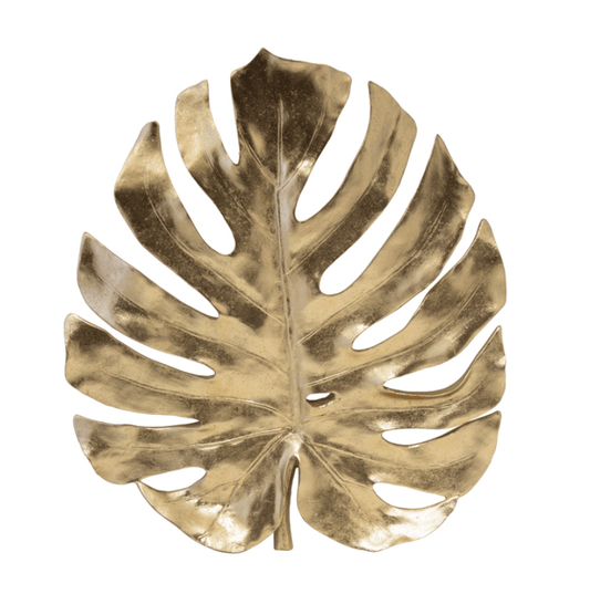 Tropical Leaf Wall Sculpture - Gold
