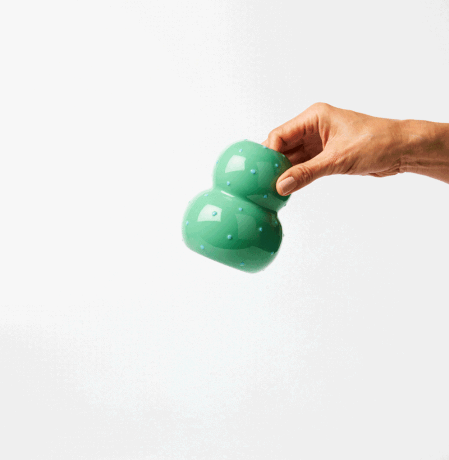 Festive Vase - Green Blue Dotty