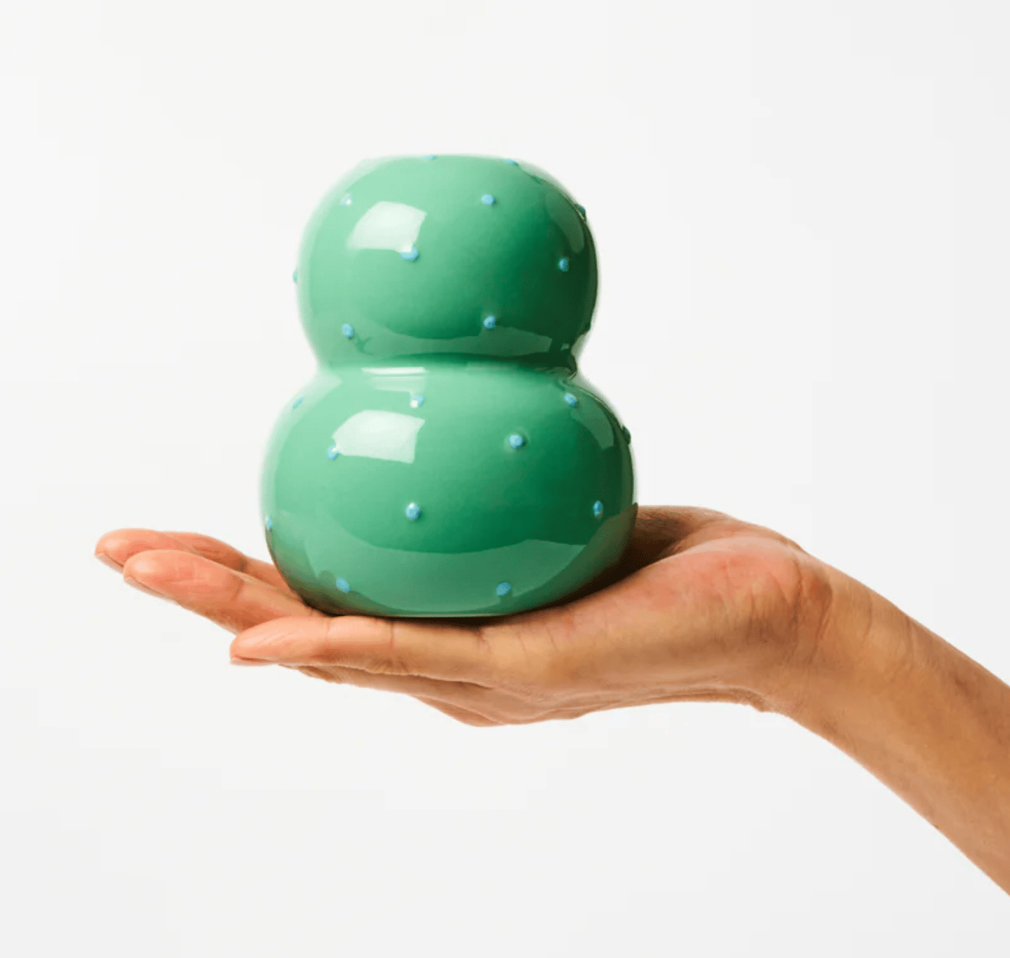 Festive Vase - Green Blue Dotty