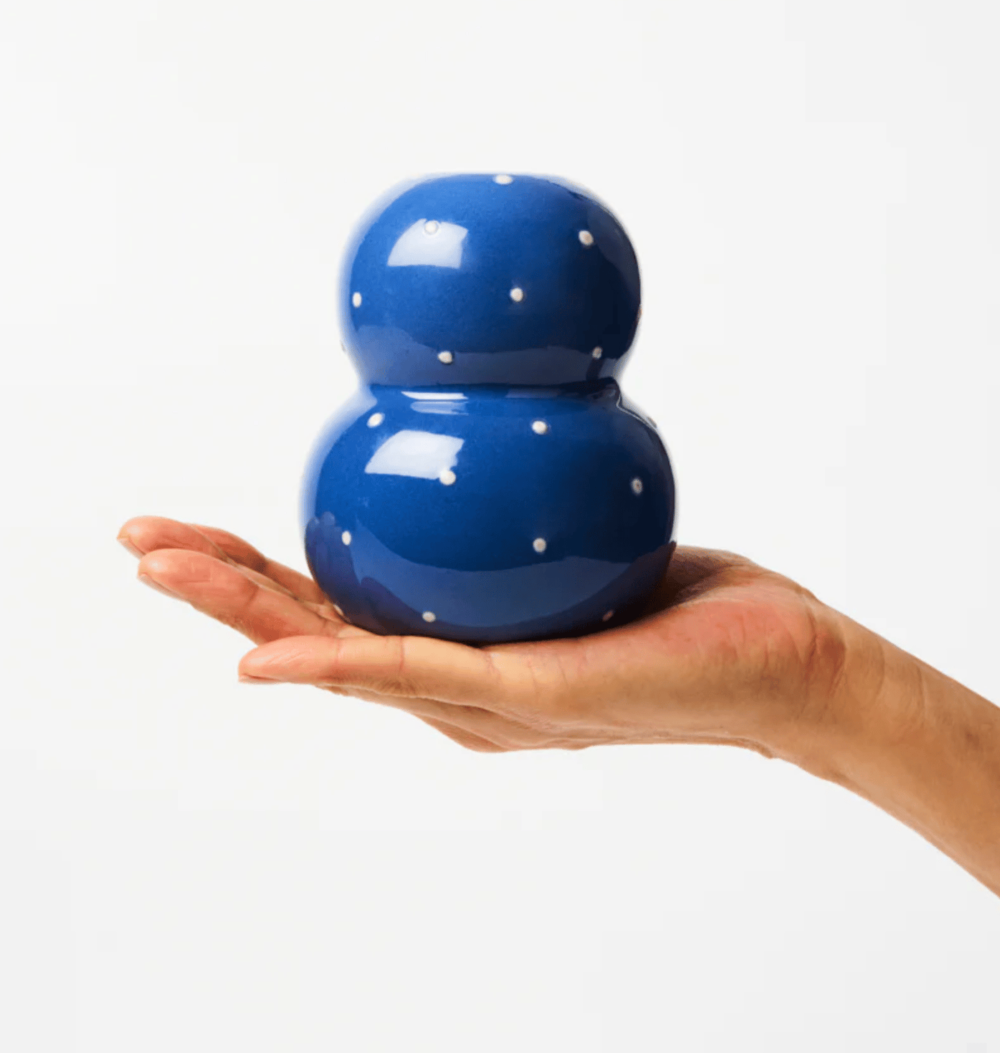 Festive Vase - Navy Dotty