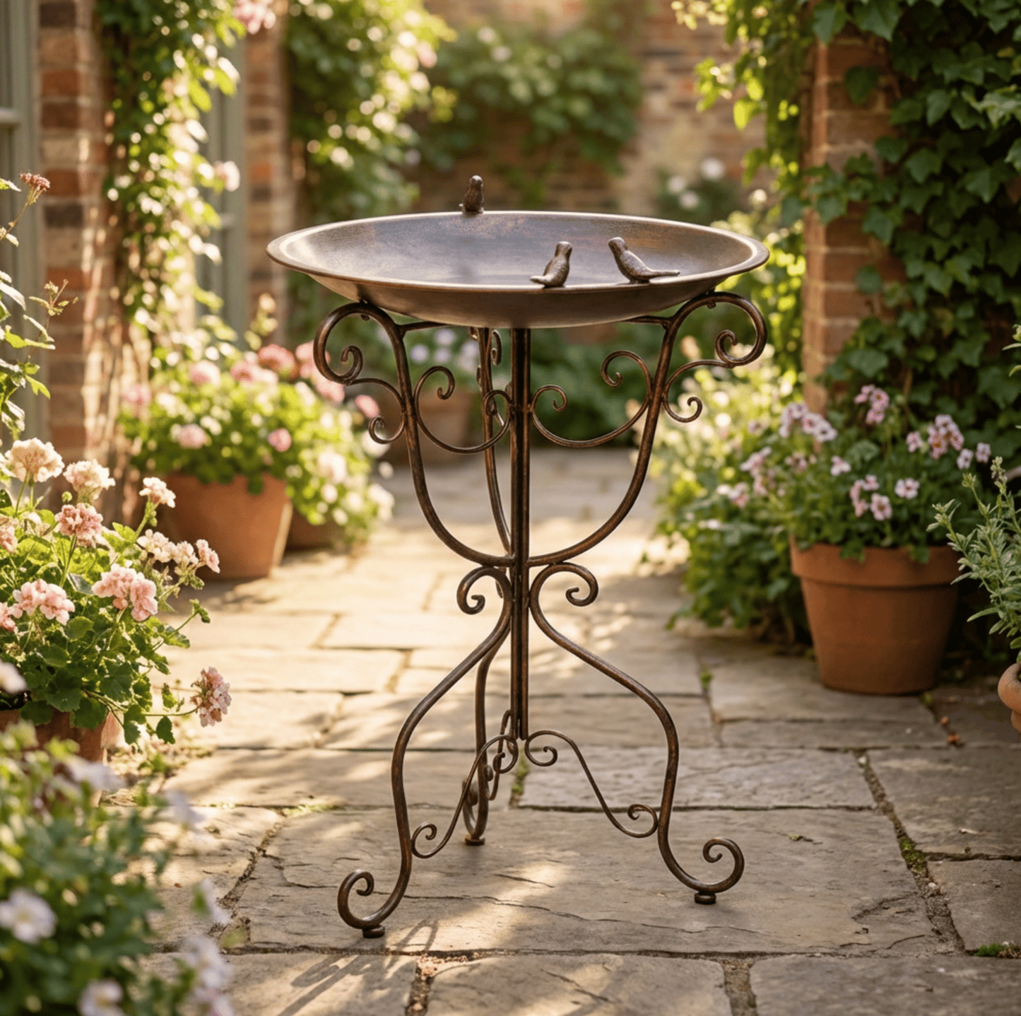 Ornate Bird Bath Stand