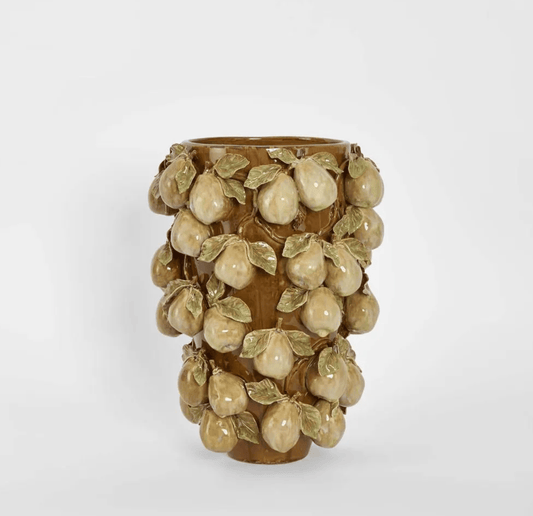 Mediterranean Pear Relief Vase